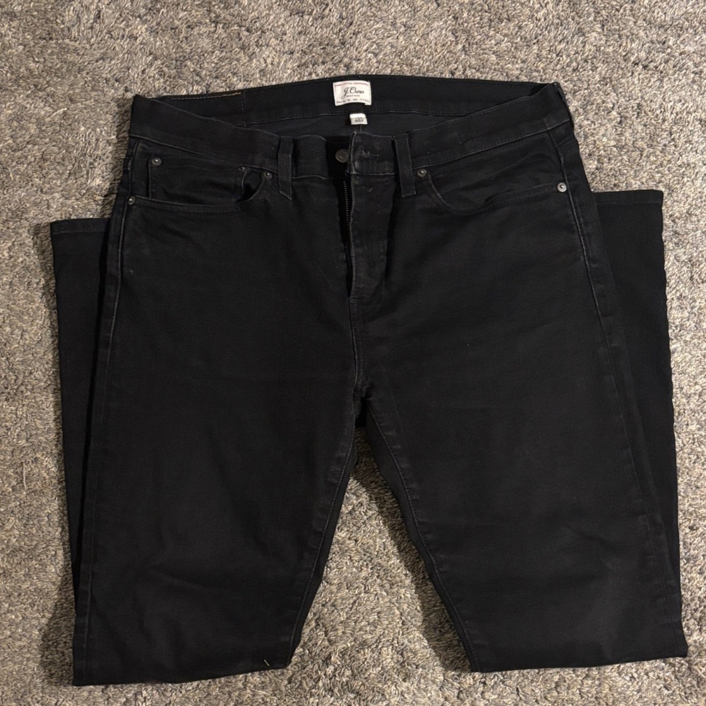 J. Crew Men's Dark Black Straight Jeans